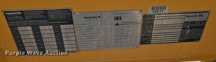 image for item DP6561 2017 Haulotte 3632T boom lift