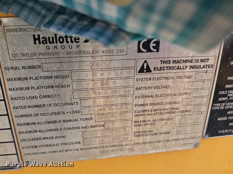 image for item DP6561 2017 Haulotte 3632T boom lift