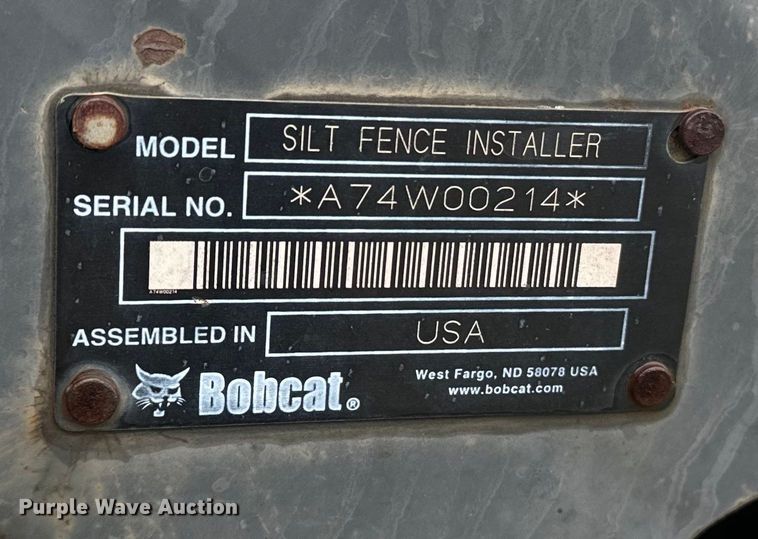 image for item DQ6853 Bobcat skid steer silt fence installer