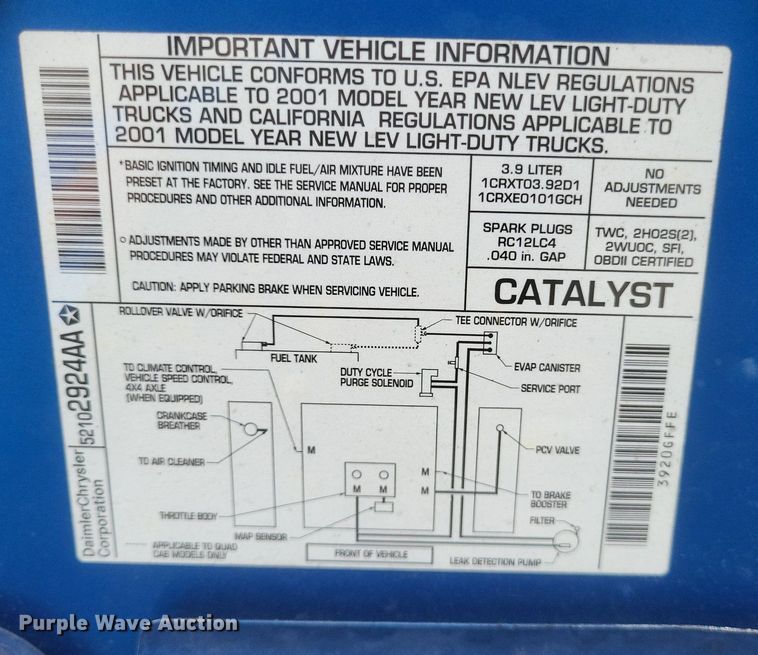 image for item DR4867 2001 Dodge  Dakota Sport pickup truck