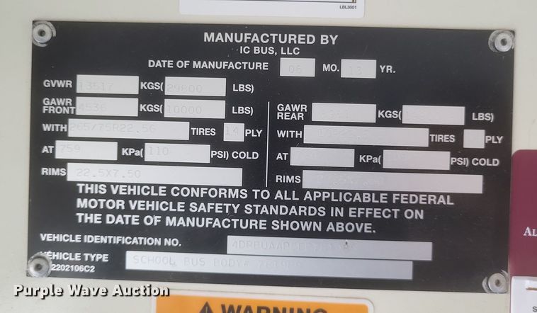 image for item DR4874 2014 International  school bus