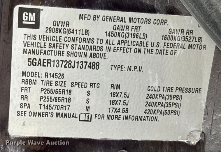 image for item DX0869 2008 Buick Enclave CX SUV