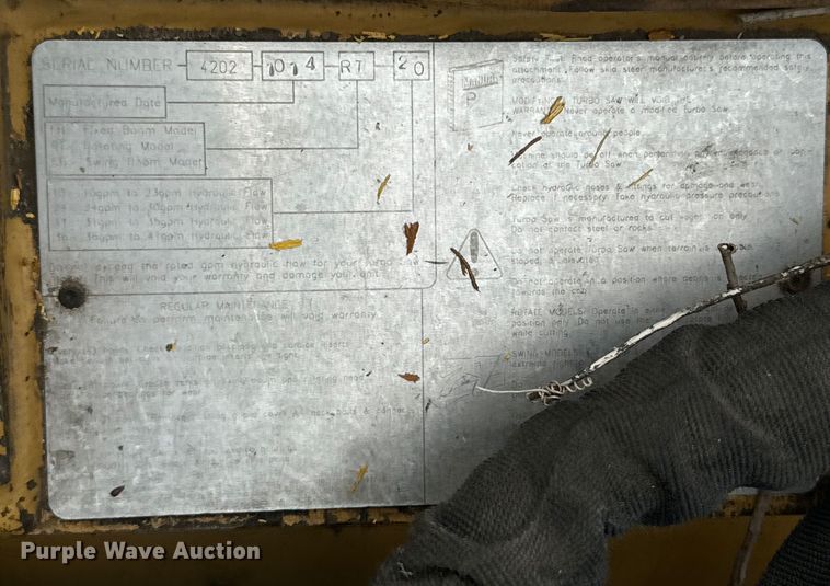 image for item DX0875 2014 Turbosaw RT3000HF skid steer tree saw