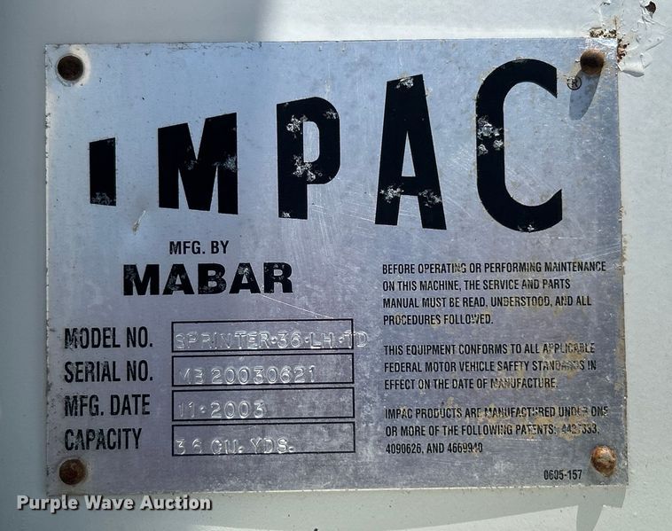 image for item EG0794 2004 Freightliner  Business Class M2 refuse truck