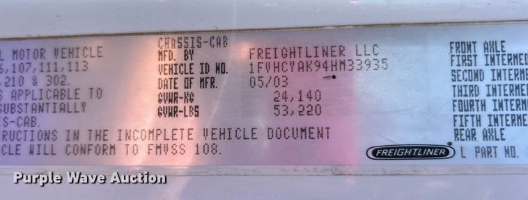 image for item EG0794 2004 Freightliner  Business Class M2 refuse truck