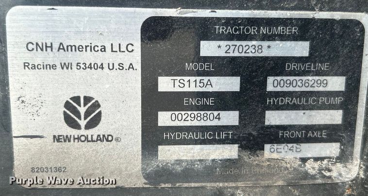 image for item EG0798 2006 New Holland TS115A tractor