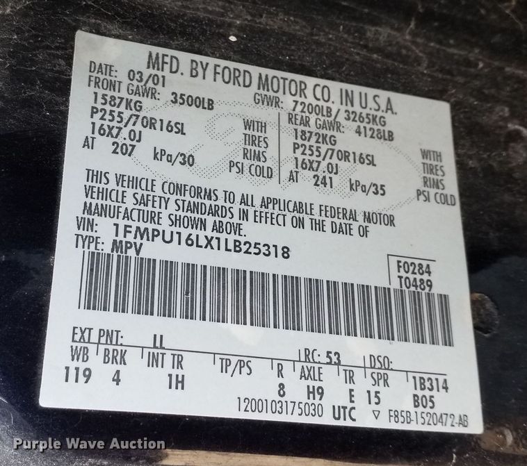 image for item EH4336 2001 Ford Expedition SUV