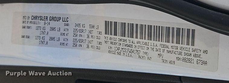 image for item EI3955 2015 Jeep Cherokee Latitude SUV