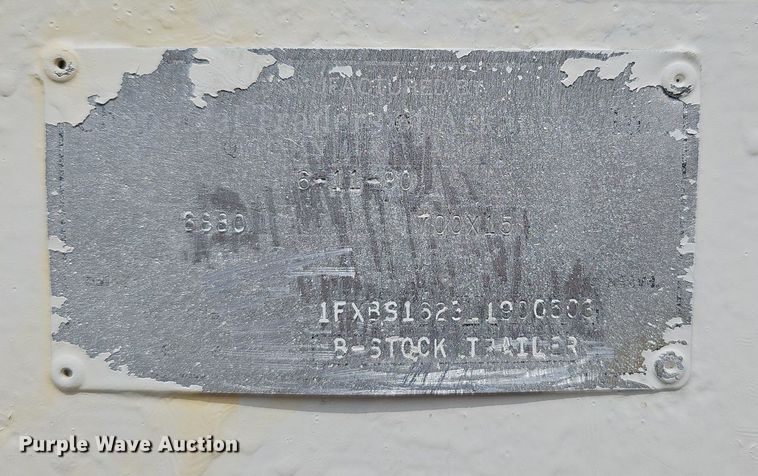 image for item EJ5750 1990 Chaparrel Stock Trailer  livestock trailer