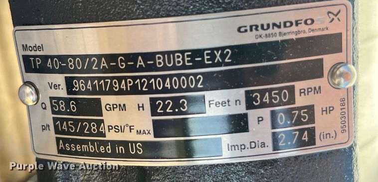 image for item EK8782 (5) Grundfos TP 40-80/2A-G-A-BUBE-EX2 pumps