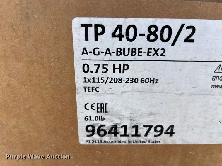 image for item EK8782 (5) Grundfos TP 40-80/2A-G-A-BUBE-EX2 pumps