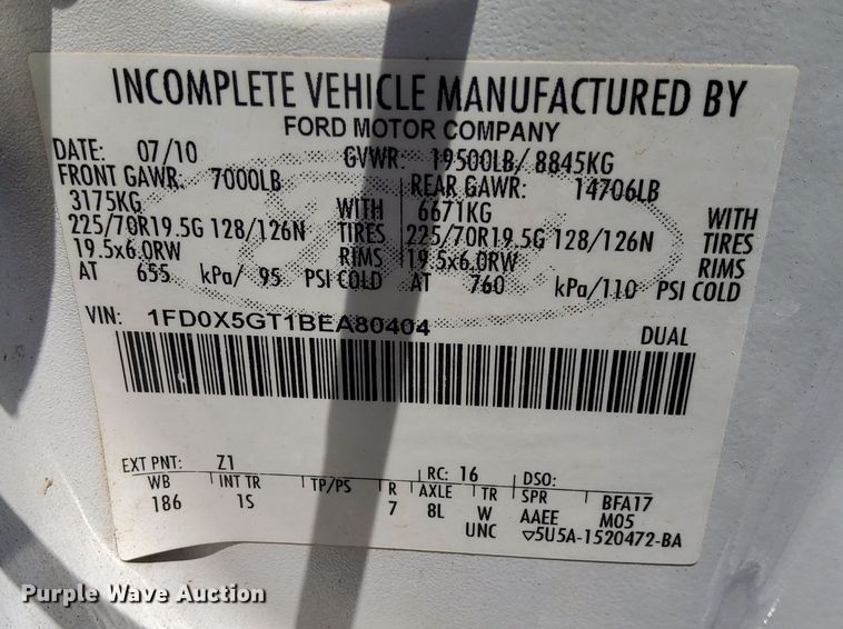 image for item LO9032 2011 Ford F550 Super Duty XL utility / service truck
