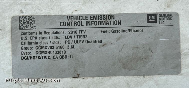 image for item MU9944 2016 Chevrolet Impala LT Limited 