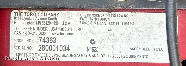 image for item NB9438 Toro Z4220 ZTR lawn mower