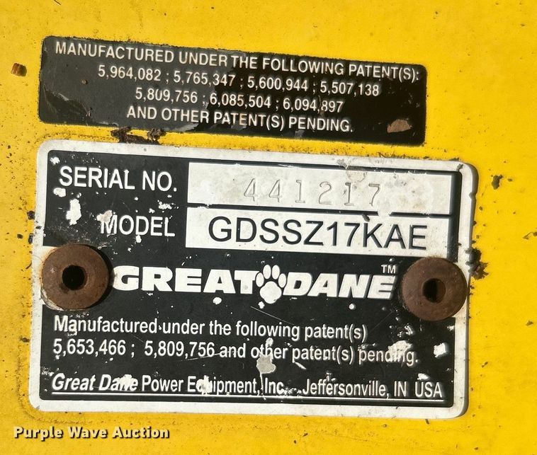 image for item NB9443 Great Dane GDSSZ17KAE ZTR lawn mower