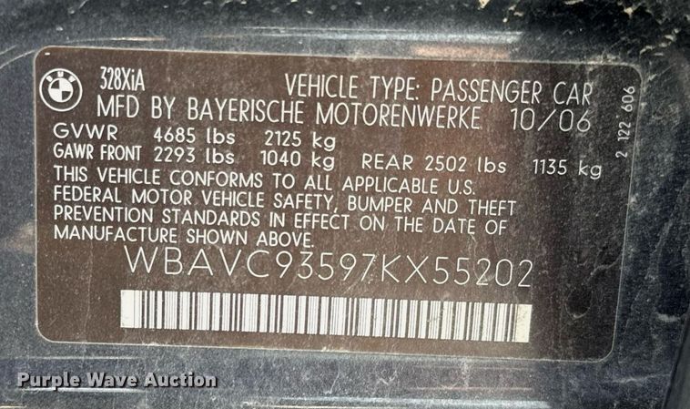 image for item NF9335 2007 BMW   328xi 