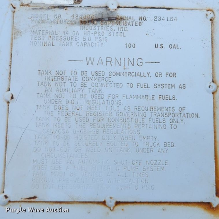 image for item NG9287 Delta Consolidated Industries 484000 fuel tank