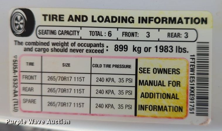 image for item NG9300 2019 Ford F150 SuperCrew pickup truck