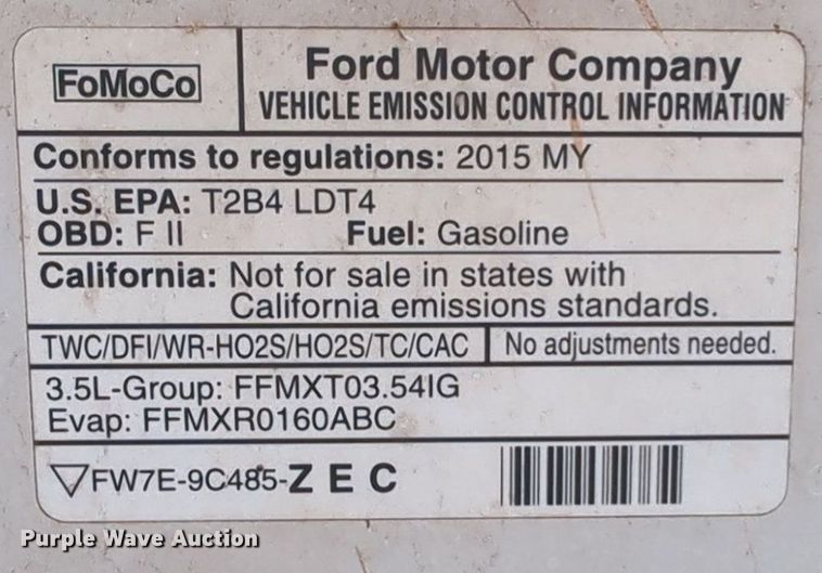 image for item NG9302 2015 Ford F150 SuperCrew pickup truck