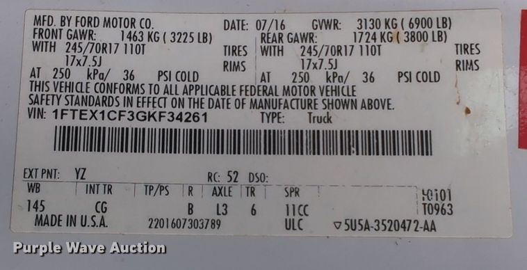 image for item NG9303 2016 Ford F150 SuperCab pickup truck