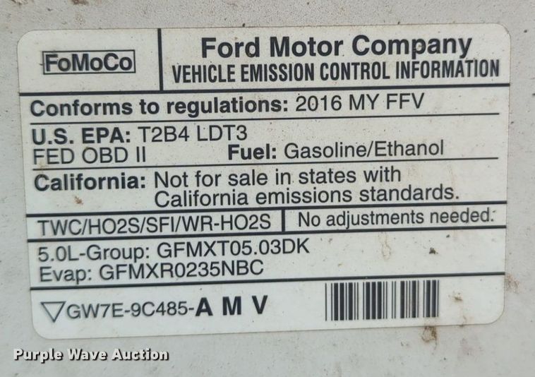 image for item NG9304 2016 Ford F150 SuperCrew pickup truck