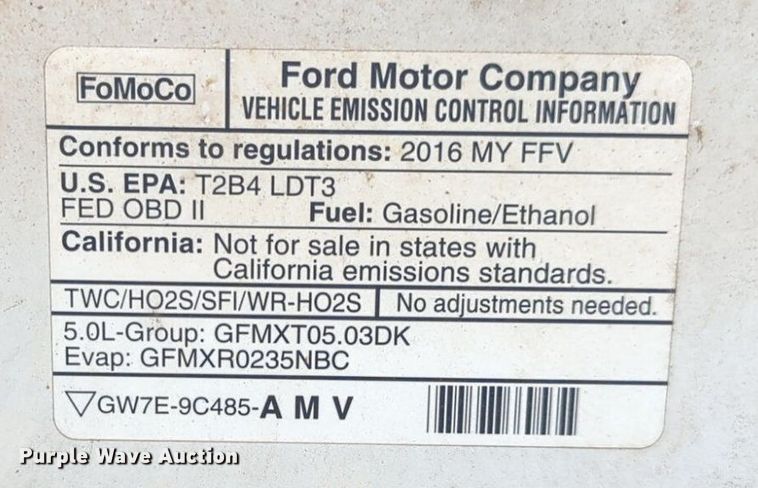 image for item NG9920 2016 Ford F150 SuperCrew pickup truck