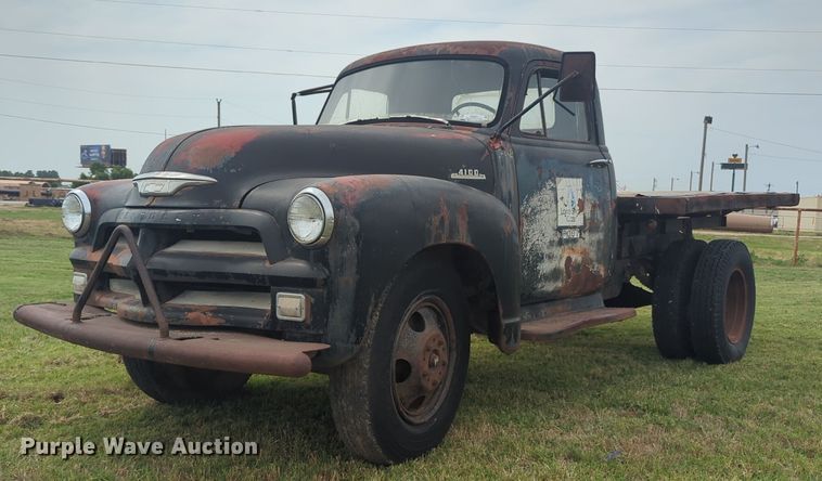 image for item NW9551 1954 Chevrolet  4100 dump flatbed pickup truck