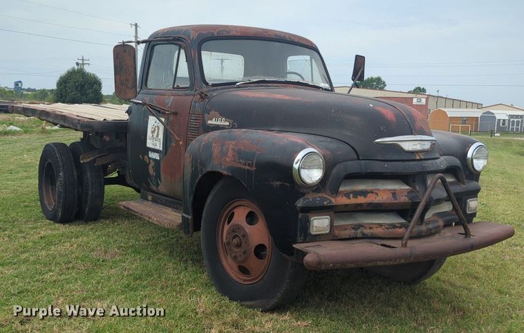 image for item NW9551 1954 Chevrolet  4100 dump flatbed pickup truck