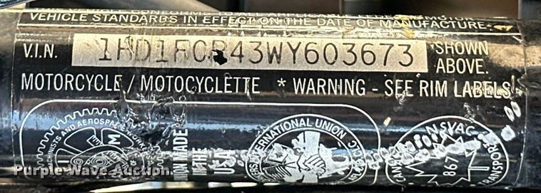 image for item OL9701 1998 Harley Davidson Electra Glide motorcycle