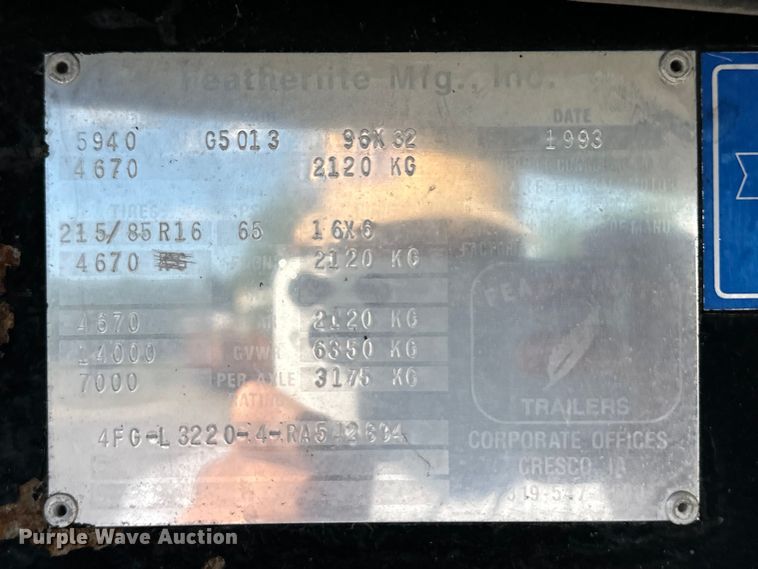 image for item OL9704 1994 Featherlite enclosed cargo trailer