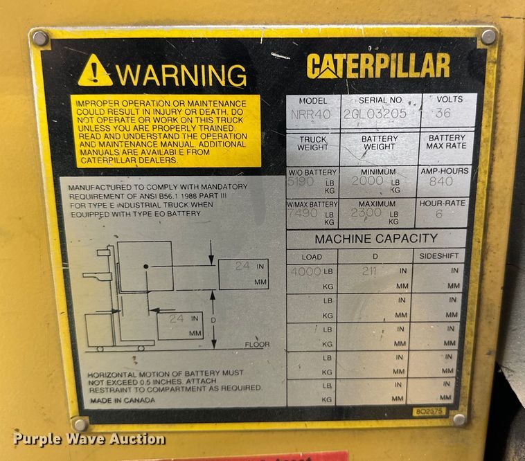 image for item DG4456 Caterpillar NRR40 order picker
