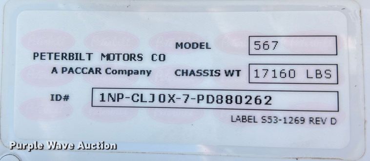 image for item DO2443 2023 Peterbilt 567 dump truck