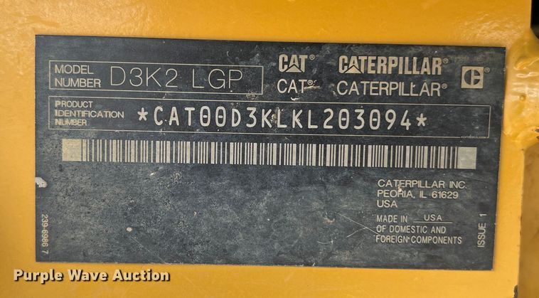 image for item DO2464 2018 Caterpillar D3K2 LGP dozer