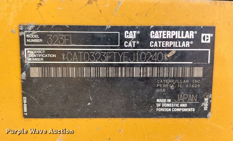 image for item DO2465 2017 Caterpillar 323F L excavator