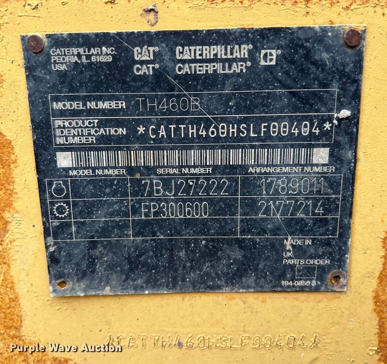 image for item DO2468 2003 Caterpillar TH460B telehandler