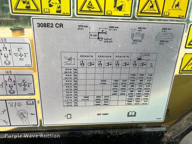 image for item DO2471 2014 Caterpillar 308E2 CR mini excavator