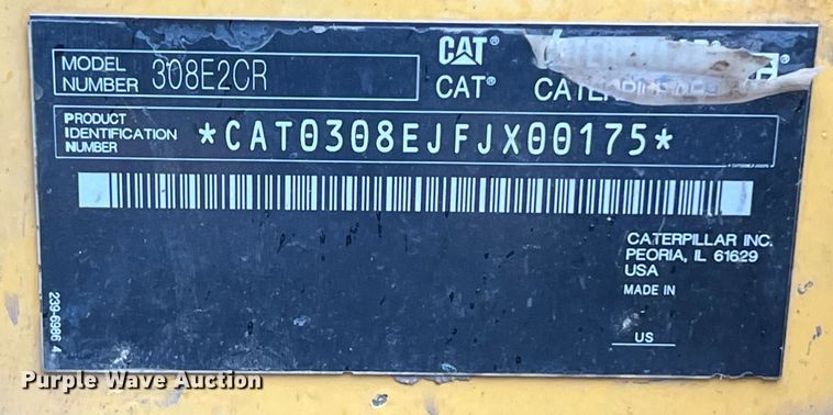 image for item DO2471 2014 Caterpillar 308E2 CR mini excavator