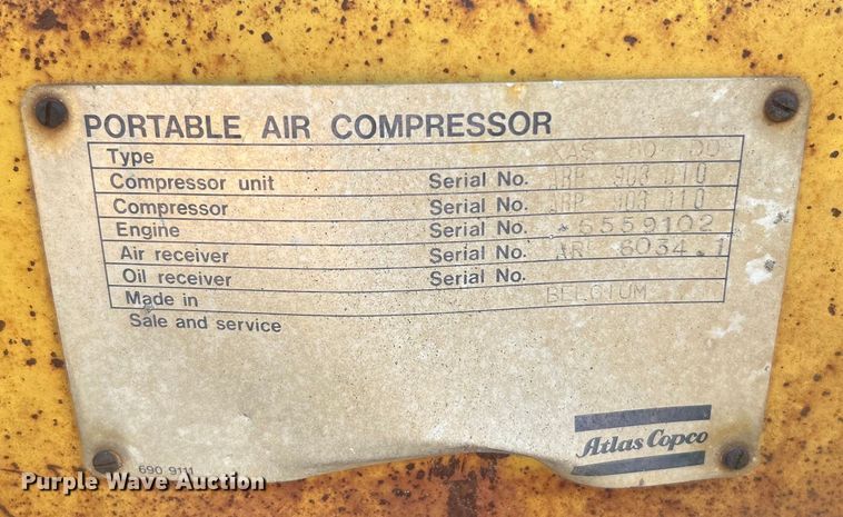 image for item DO6579 Atlas Copco XAS80 air compressor