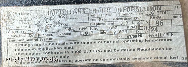 image for item DO6994 1999 Atlas Copco  QAS48 generator