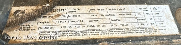 image for item DO6997 2007 Ford  F750 Super Duty vacuum truck