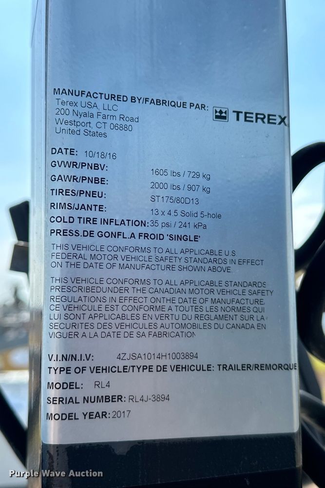 image for item DO7000 2016 Terex  RL4 light plant