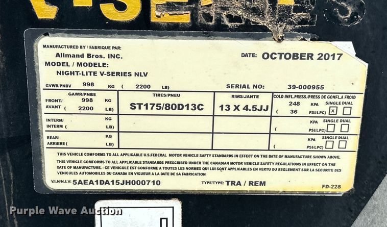 image for item DO7004 2017 Allmand  Night-Light V-Series NLV light plant