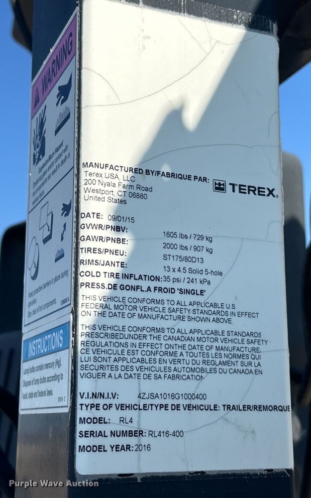 image for item DO7006 2016 Terex  RL4 light plant