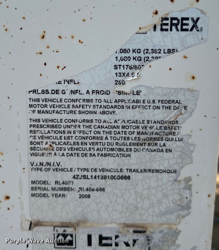 image for item DO7007 2008 Terex RL4000 light plant