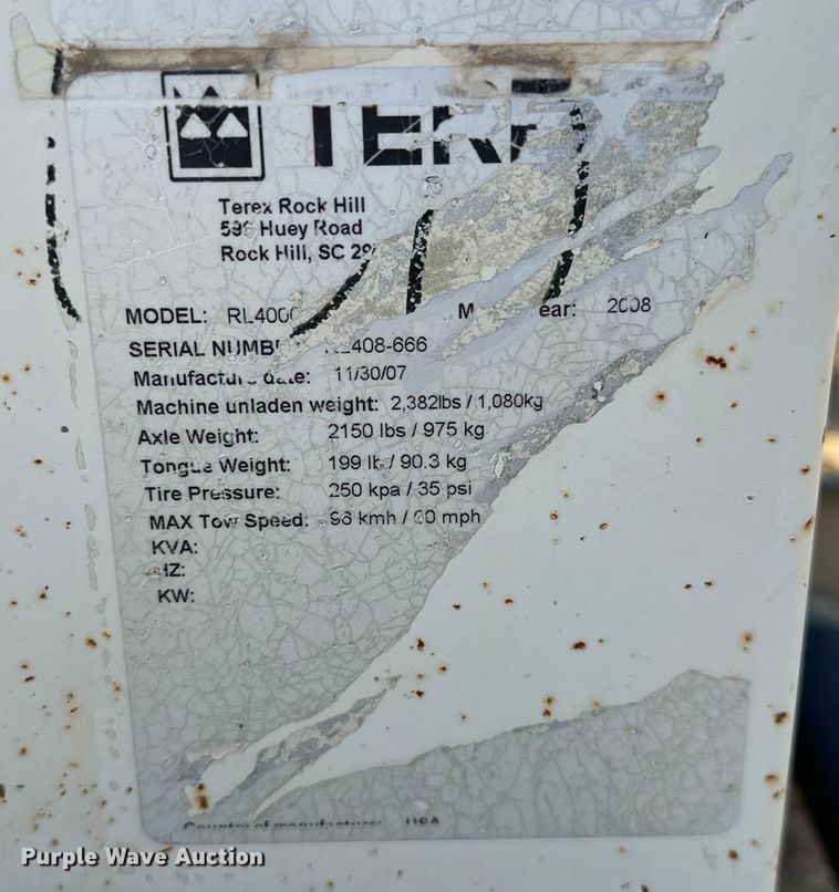 image for item DO7007 2008 Terex RL4000 light plant