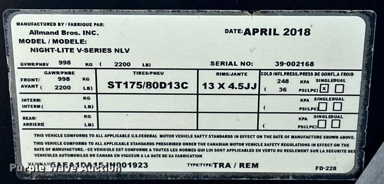 image for item DO7010 2018 Allmand  Night-Light V-Series  light plant