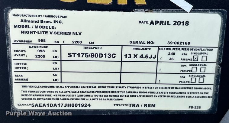 image for item DO7011 2018 Allmand  Night-Light V-Series  light plant