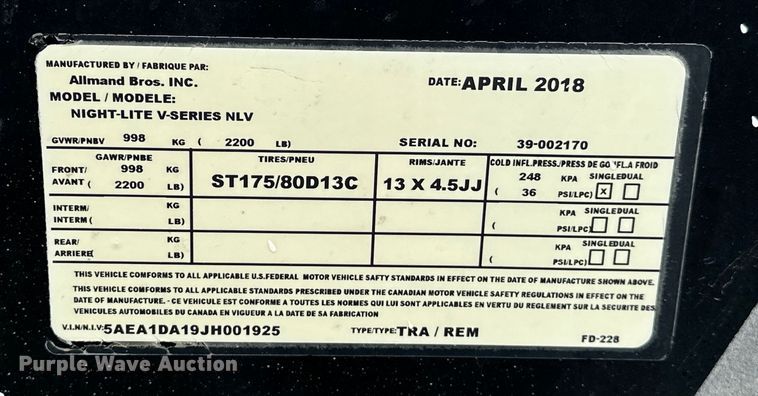image for item DO7013 2018 Allmand  Night-Light V-Series NLV light plant