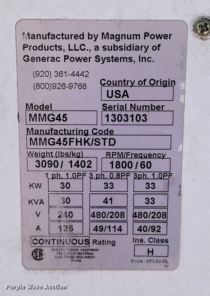 image for item DO7073 Magnum  MMG45 generator