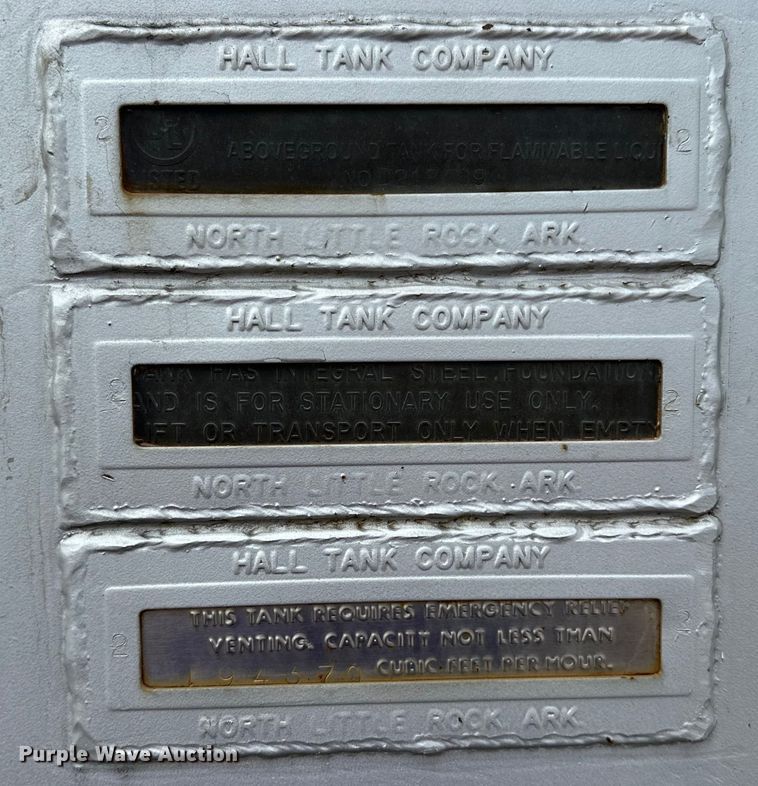 image for item DO7117 Hall Tank Company diesel fuel tank